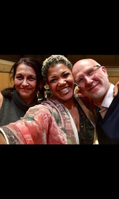 HoTN's Curator/Librettist SMS with Measha Brueggergosman, Soprano, and Jeff Ryan, composer, at the rehearsal for Afghanistan: Requiem for a Generation.