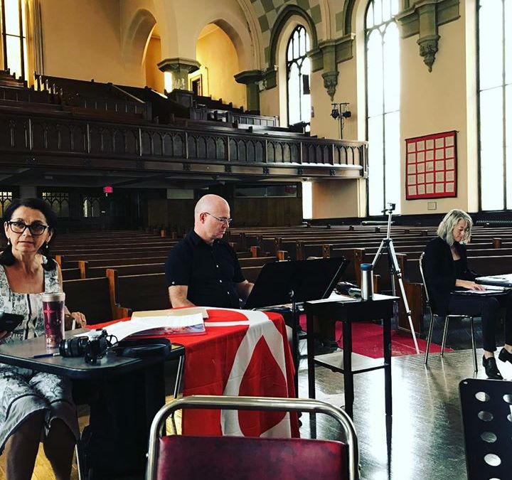 Hard at work last week in Winnipeg, workshopping Riel's Heart of the North. L to R: Librettist Dr. Suzanne Steele, Composer Neil Weisensel, Dramaturge Estelle Shook.