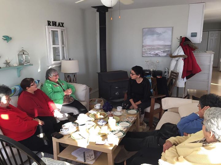 Had a lovely afternoon listening to stories from the St. Laurent "Dictionary Ladies" (More about that later. From left, Lorraine, Andrea