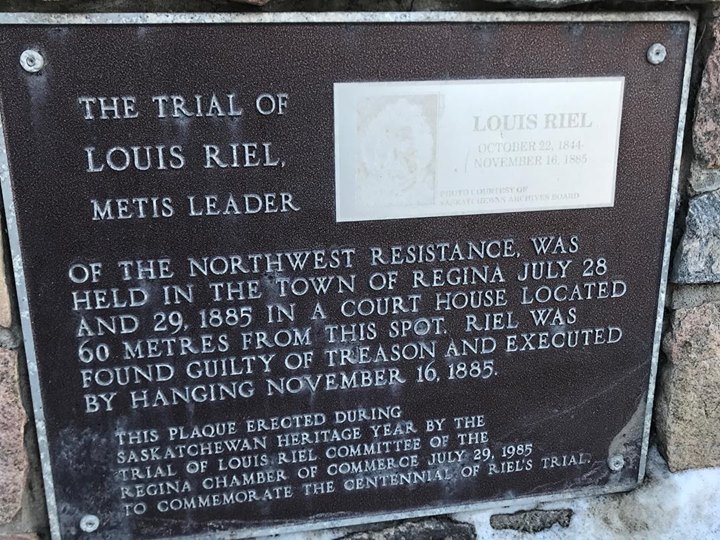 Last image from Regina: across the street from the hotel where most of the cast of Riel’s Heart of the North were staying in Regina, is this plaque. It tells the story of how Riel was executed by the Canadian government after being convicted of trumped-up charges of treason. Rest in peace Mr. Riel, the artists are now speaking, as you foretold.