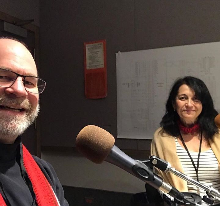 HOTN Creative Team Dr. Suzanne Steele and Neil Weisensel at CBC Regina studios recording an interview with host Shauna Powers. We will be sure to let you know when it airs!