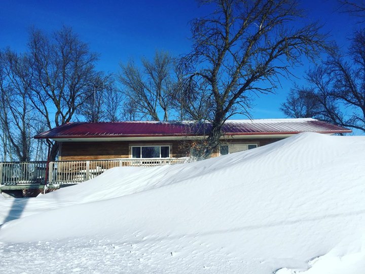 Up here in St. Laurent, there's a bit of snow!