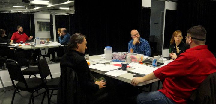 so here's a post from our composer Neil Weisensel, about his previous opera "Stickboy", based on poet Shane Koyczan's libretto about his life. These photos illustrate a read-through workshop with actors and singers and dramaturge. We'll soon be at this stage as Feb. 3rd I'll be in Winnipeg to begin this process. Suzanne, the librettist will fly out this Friday and will be in Winnipeg for the weekend to catch Philip Glass's new symphony, to hear some new music, then off to the Métis community St. Laurent where she hopes to improve her Michif (which is needs LOTS OF HELP!!!).